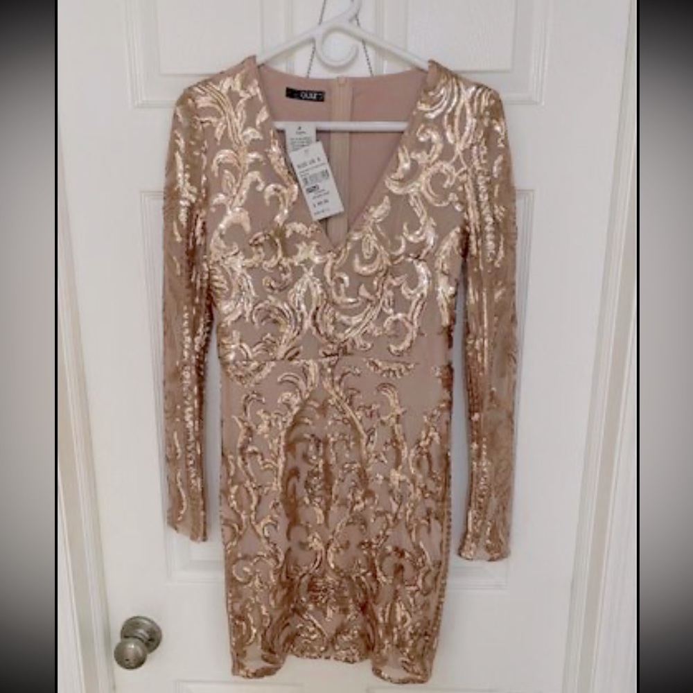 New Rose Gold Sequins Dress size 6